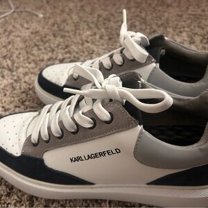 Karl Lagerfeld women’s Sneakers in White, Gray, and Black